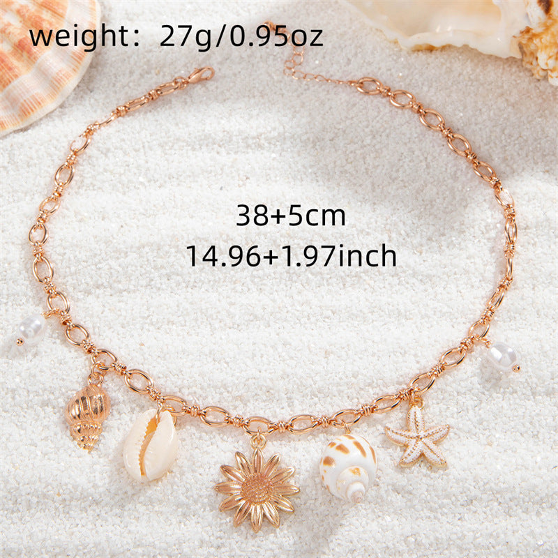Layered Shell Conch Necklace — necklace, view 8