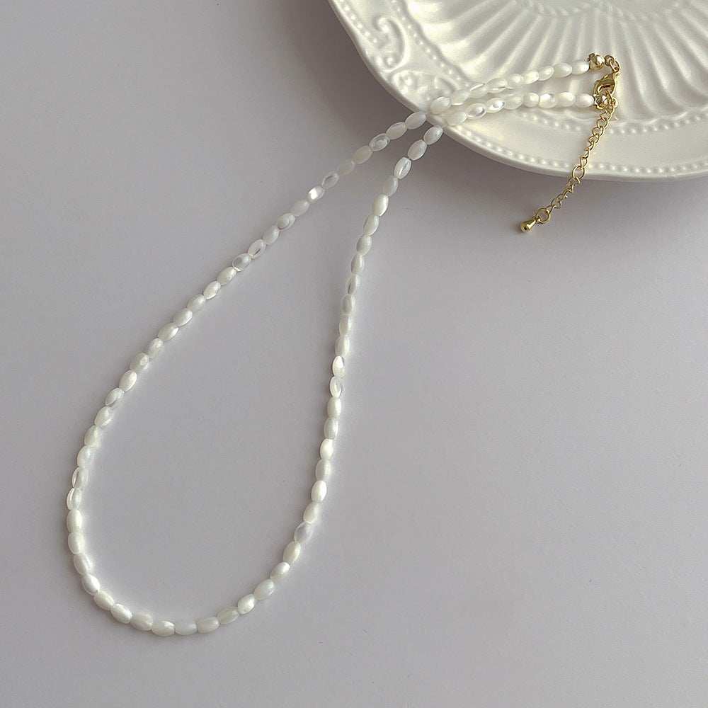 Solid Colour Shell Choker — necklace, view 4