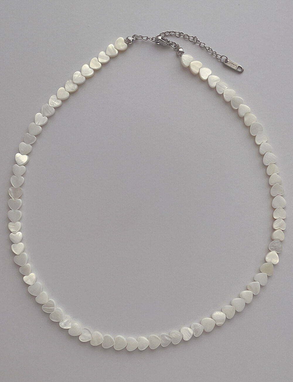 Heart Shell Choker Necklace — white necklace, view 2