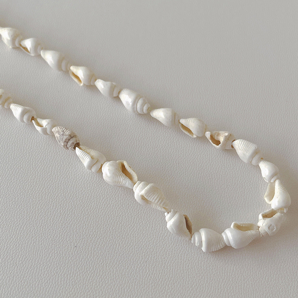 Solid Shell Choker Necklace — white necklace, view 5