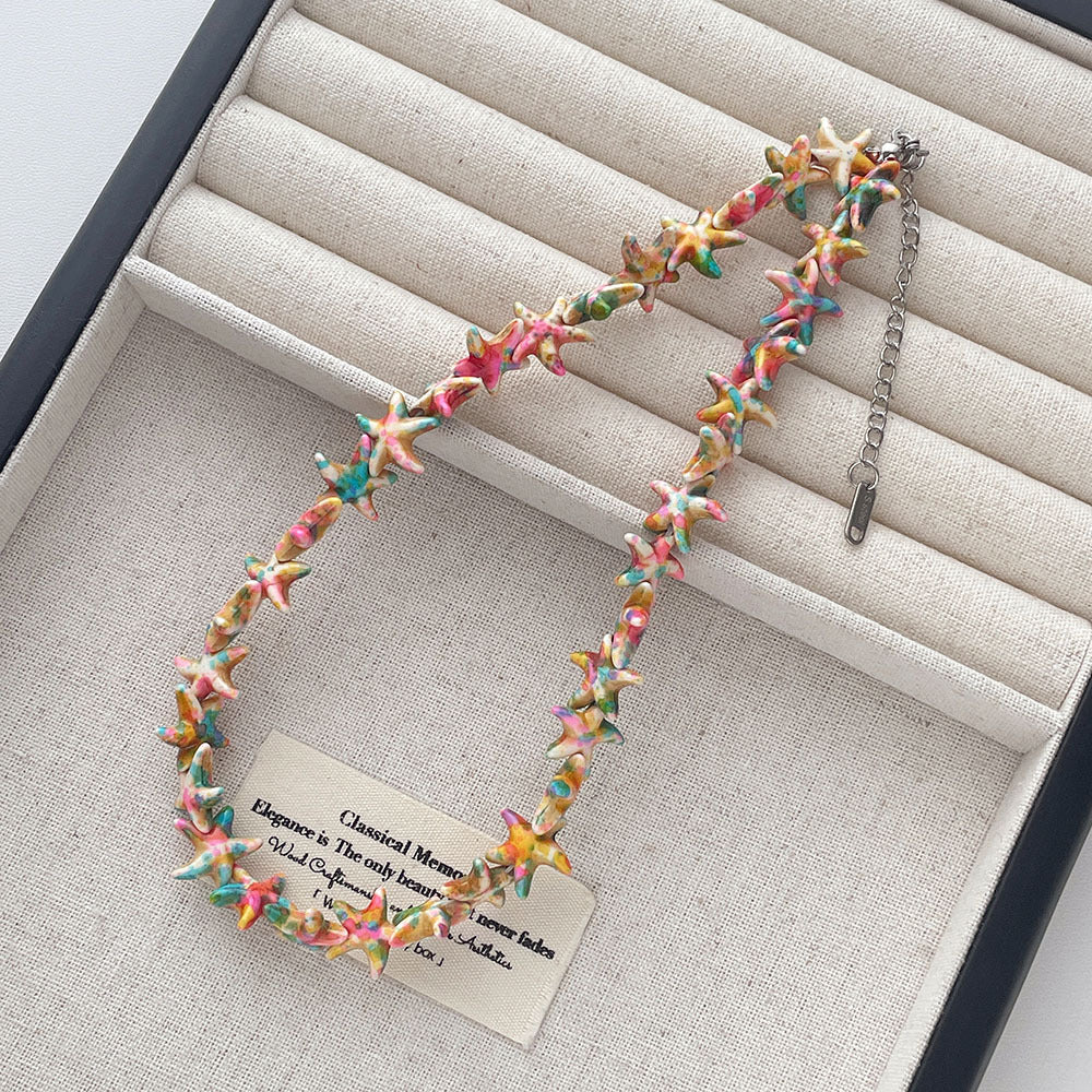 Turquoise Starfish Choker Necklace — necklace