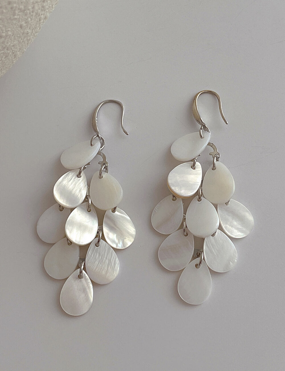 Shell Teardrop Tassel Earrings — earrings