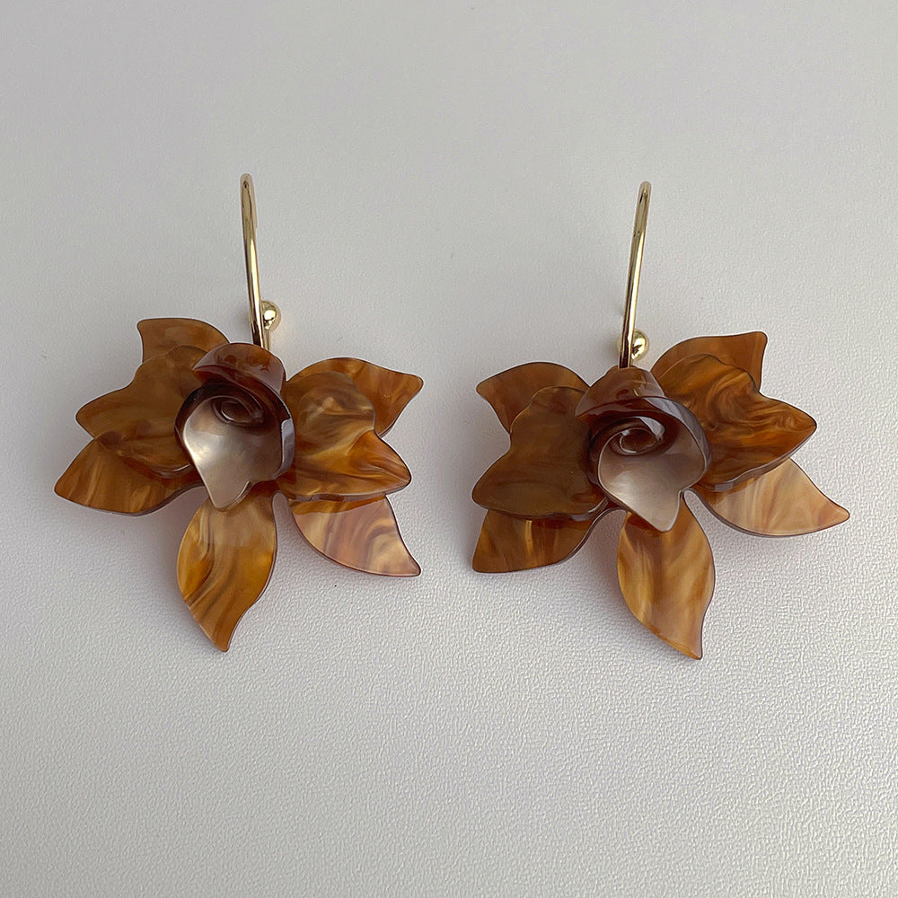 Floral Petal Dangle Earrings — earrings, view 3