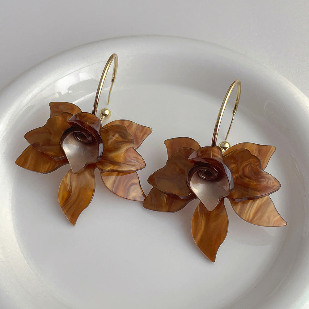 Floral Petal Dangle Earrings — earrings, view 4