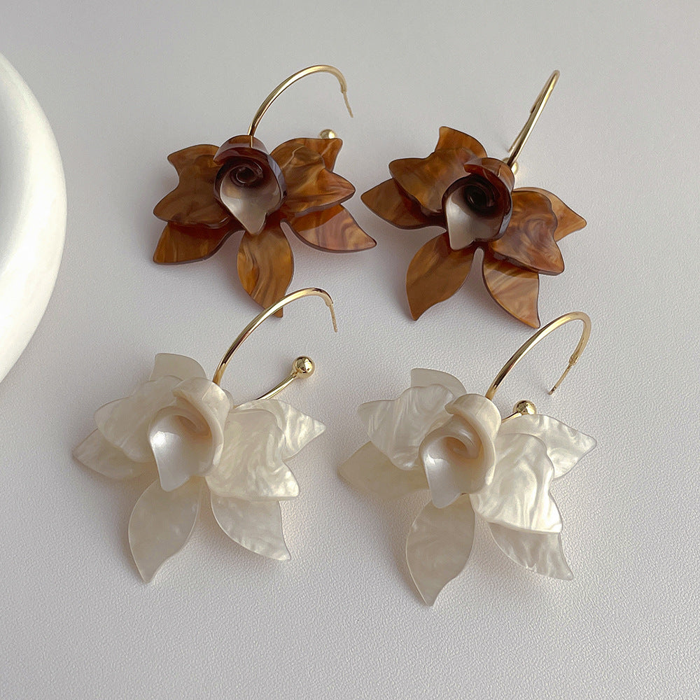 Floral Petal Dangle Earrings — earrings, view 5