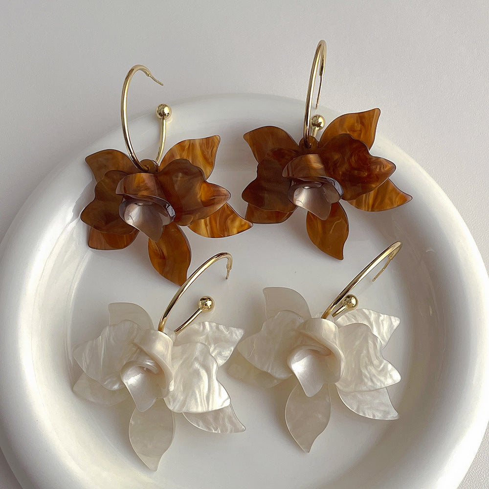Floral Petal Dangle Earrings — earrings, view 6
