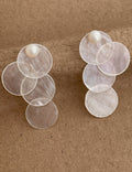 Round Shell Drop Earrings — white earrings