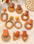 Woven Rattan Drop Earrings — earrings