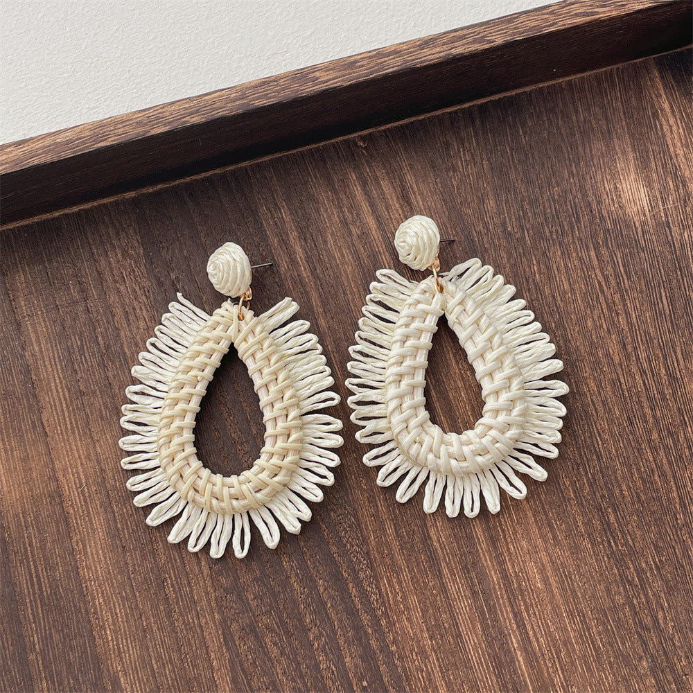 Rattan Geometric Earrings — earrings, view 5