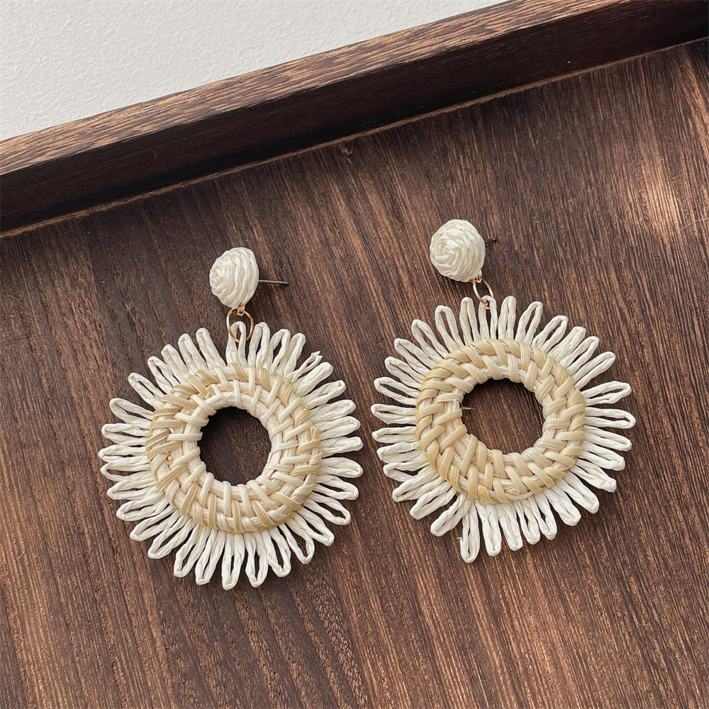 Rattan Geometric Earrings — earrings, view 9