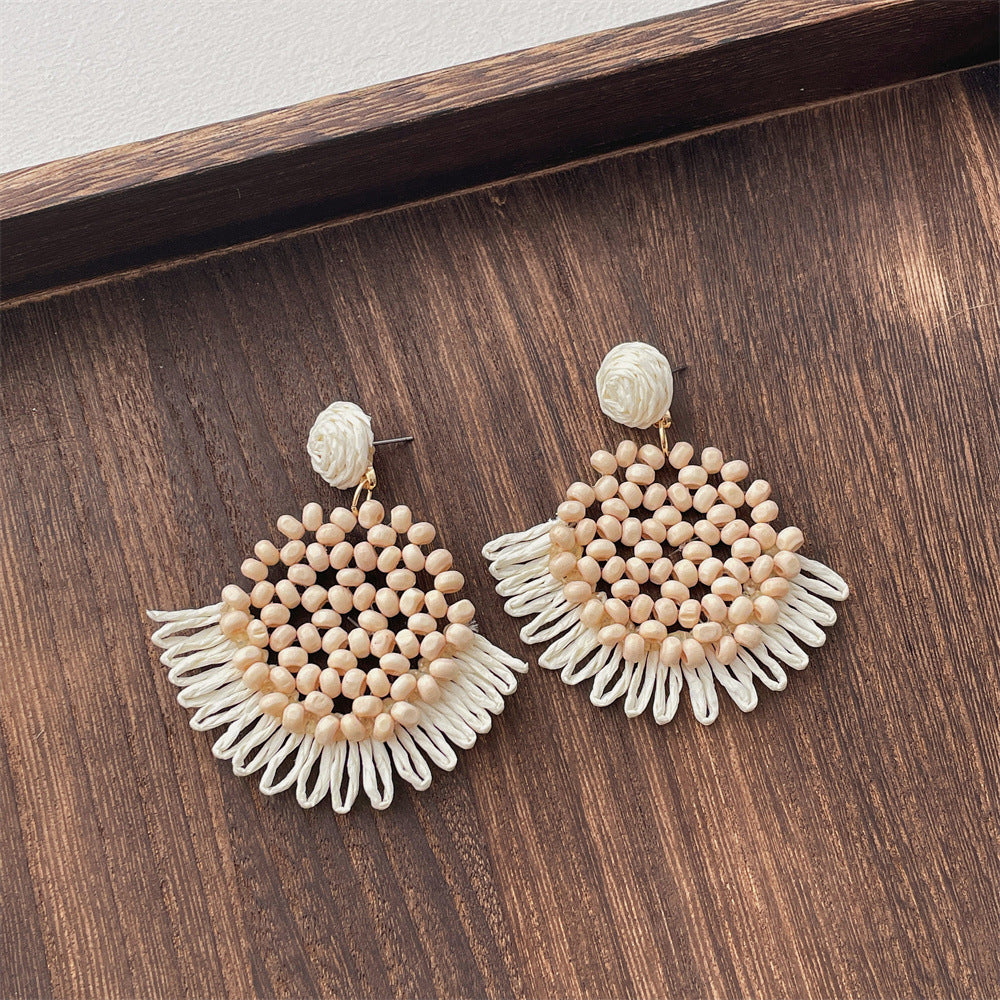 Rattan Geometric Earrings — earrings, view 10