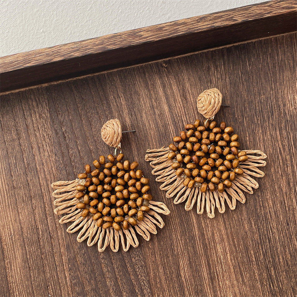 Rattan Geometric Earrings — earrings, view 11
