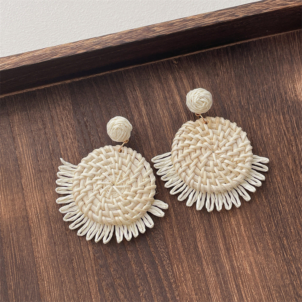 Rattan Geometric Earrings — earrings, view 12
