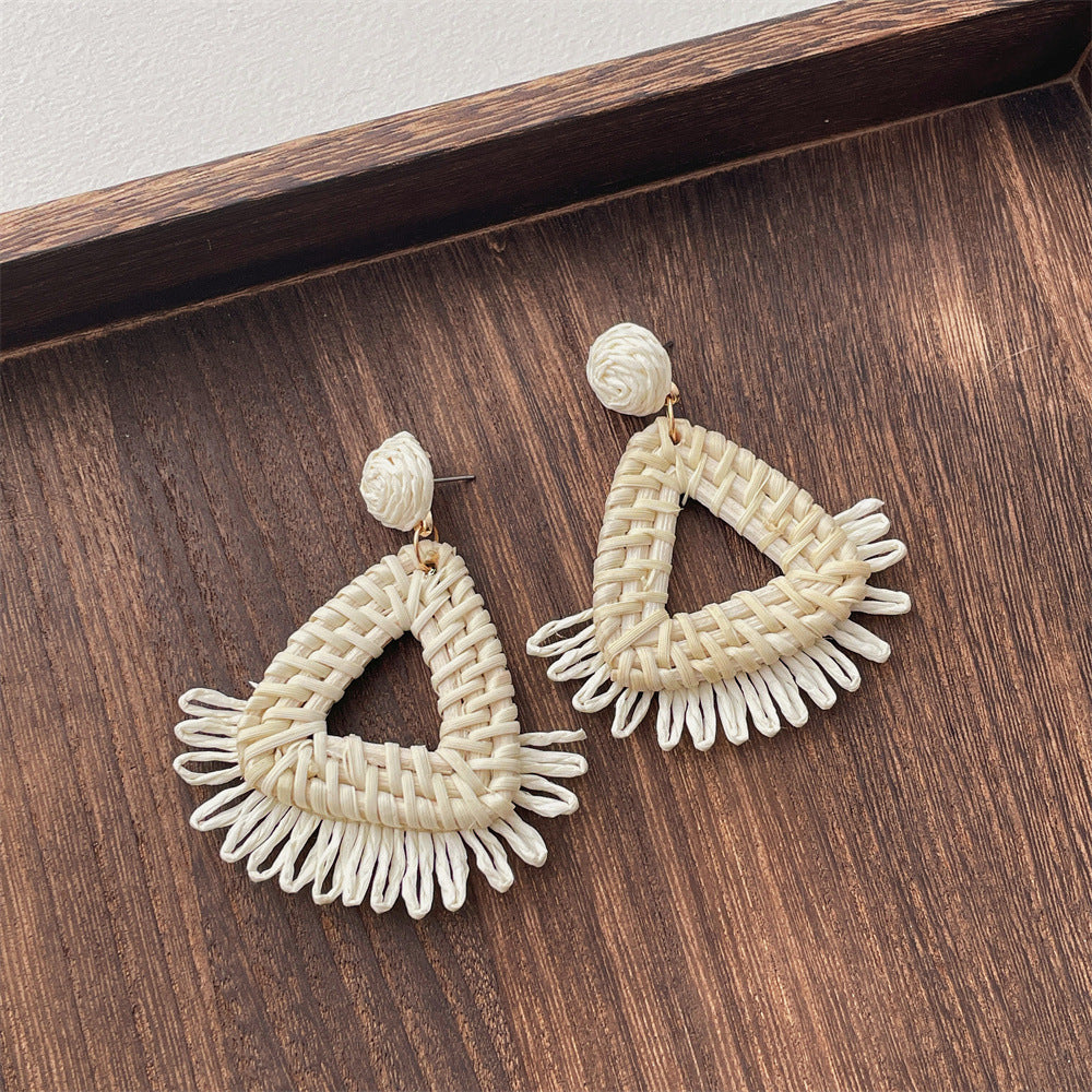 Rattan Geometric Earrings — earrings, view 14