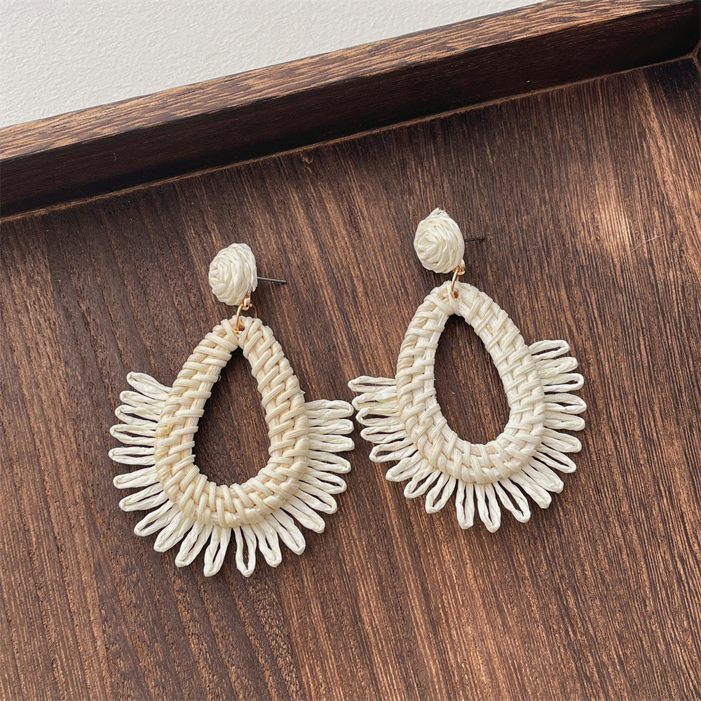 Rattan Geometric Earrings — earrings, view 16