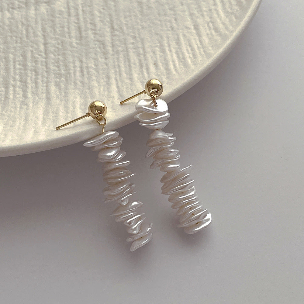 Coral and Pearl Drop Earrings — earrings, view 3