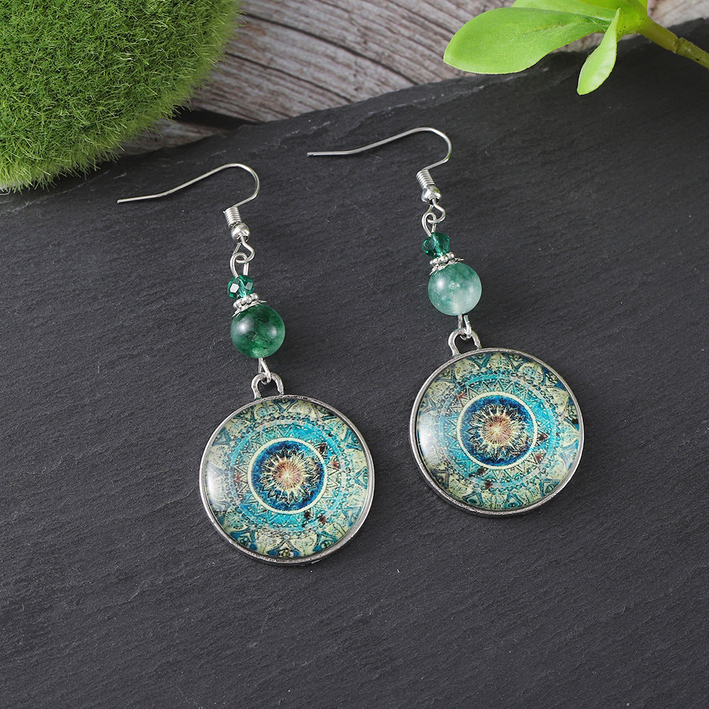 Mandala Dreamcatcher Dangle Earrings — silver earrings