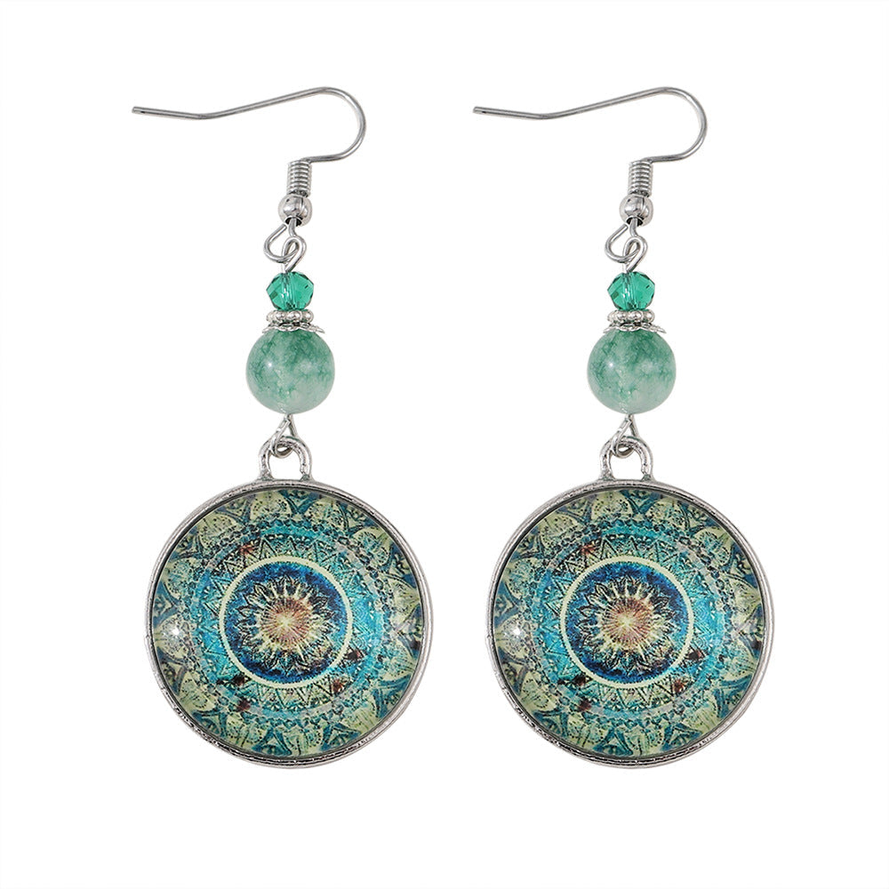 Mandala Dreamcatcher Dangle Earrings — silver earrings, view 4