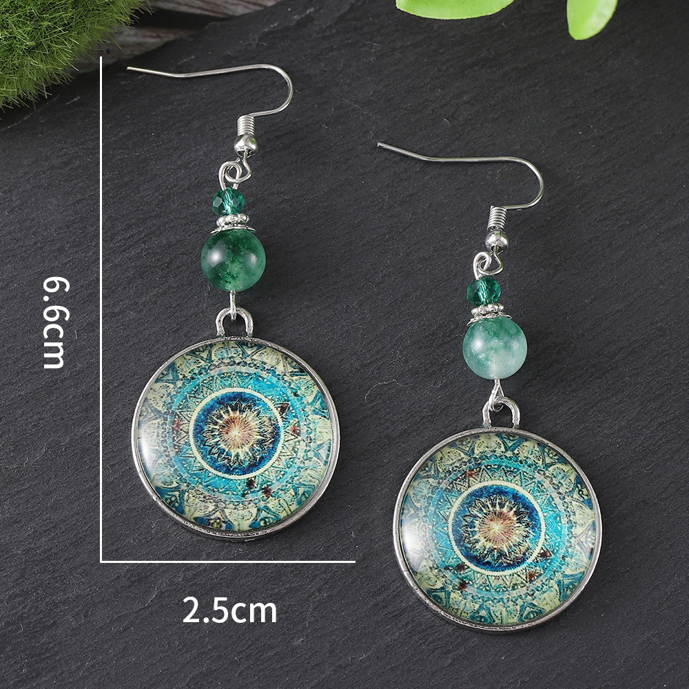 Mandala Dreamcatcher Dangle Earrings — silver earrings, view 5