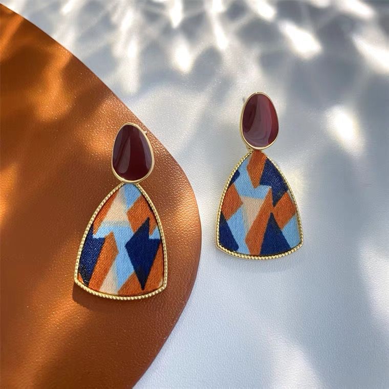 Enamel Splice Geometric Earrings — earrings, view 4