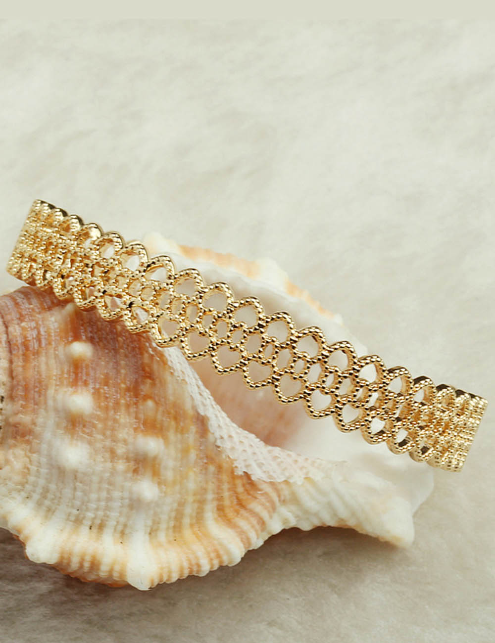 Hollow Lace Floral Bracelet — gold bracelet