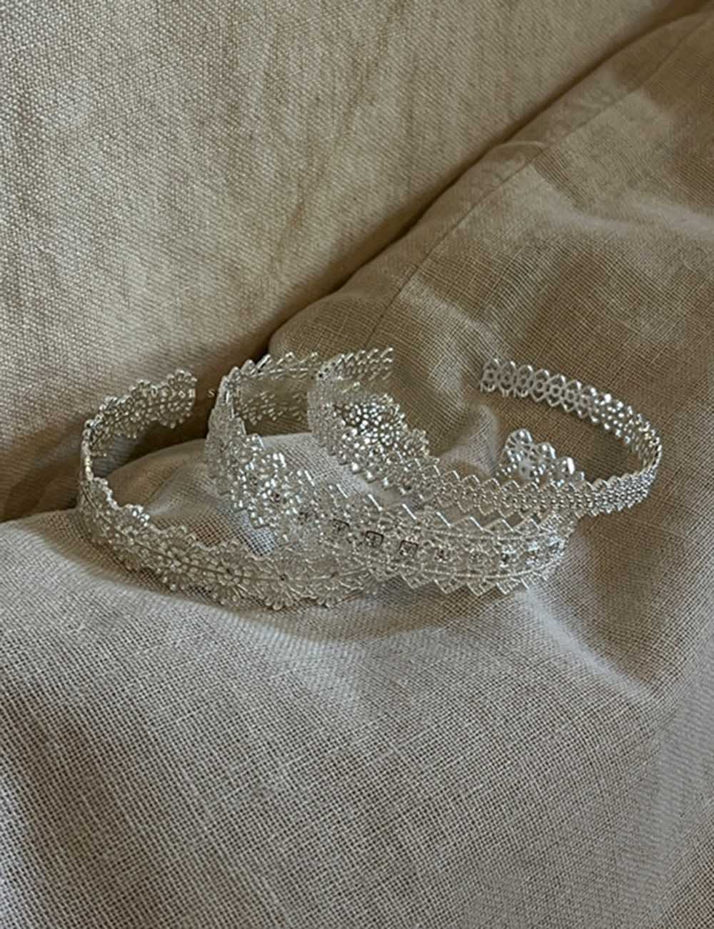 Hollow Lace Open Cuff Bracelet — silver bracelet
