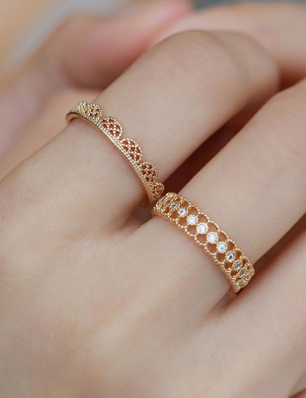 Lace Rhinestone Vintage Ring — ring, view 2