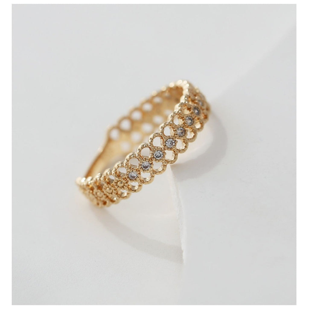 Lace Rhinestone Vintage Ring — ring, view 3