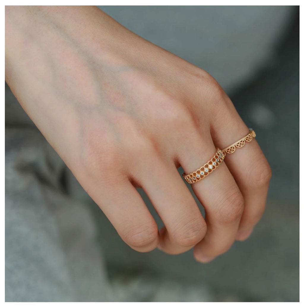 Lace Rhinestone Vintage Ring — ring, view 5