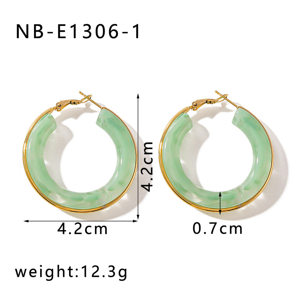 Round Acrylic Geometric Hoops — earrings, view 4