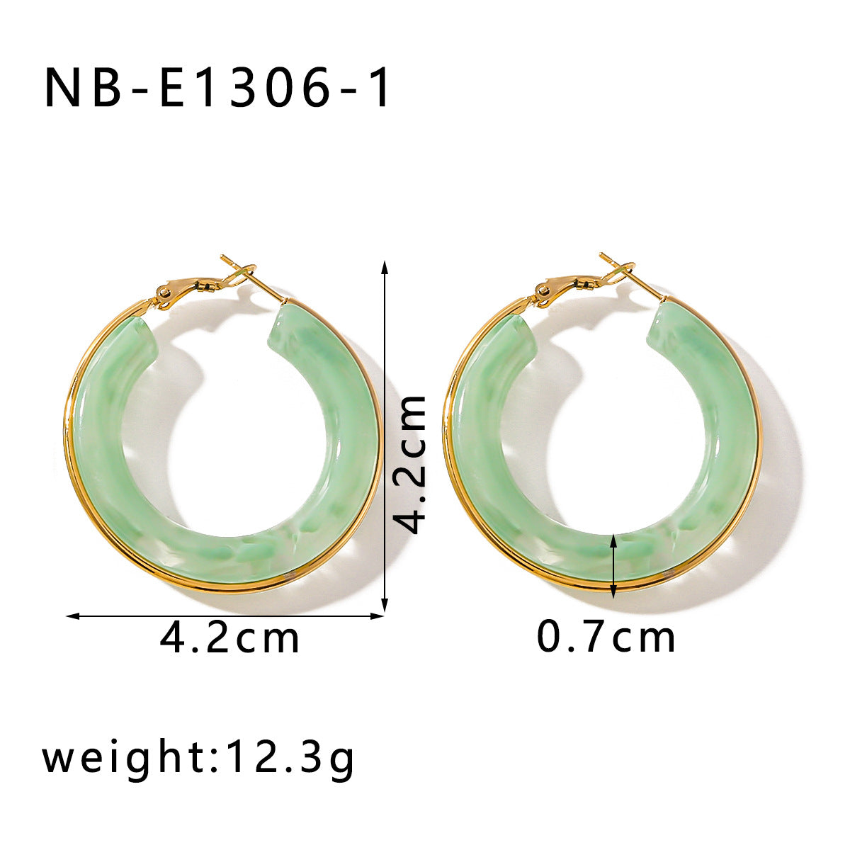 Round Acrylic Geometric Hoops — earrings, view 4