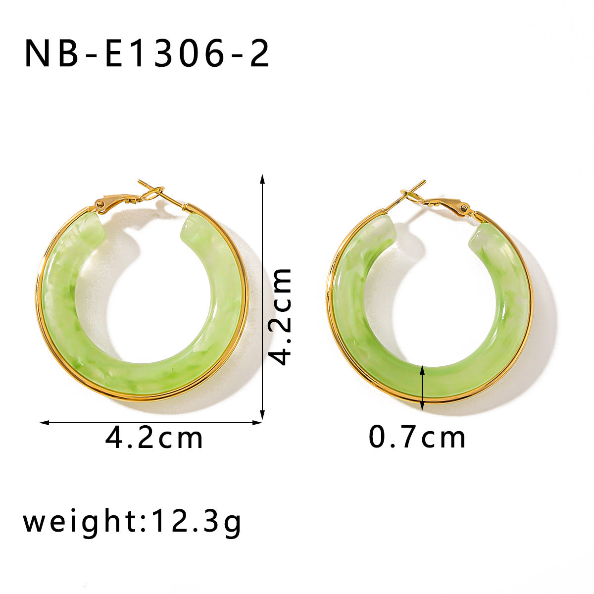Round Acrylic Geometric Hoops — earrings, view 5