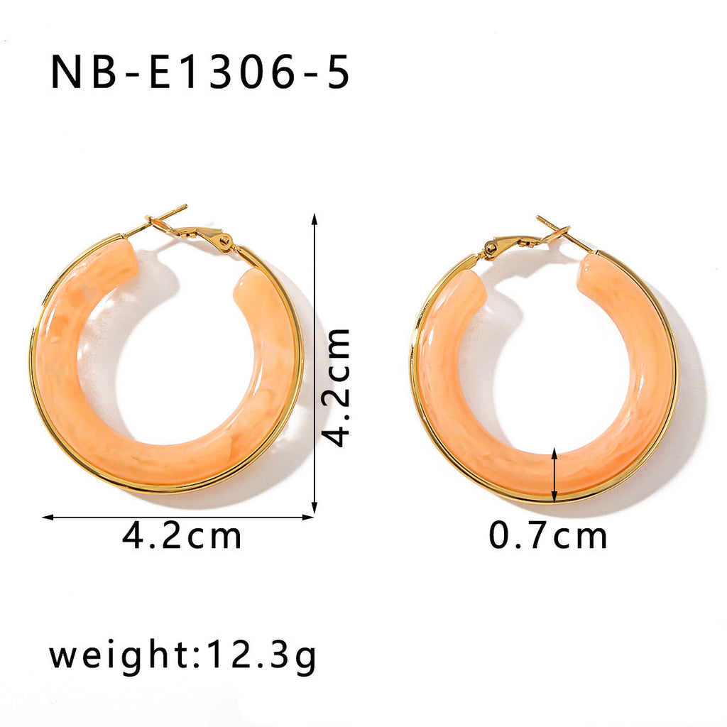Round Acrylic Geometric Hoops — earrings, view 8