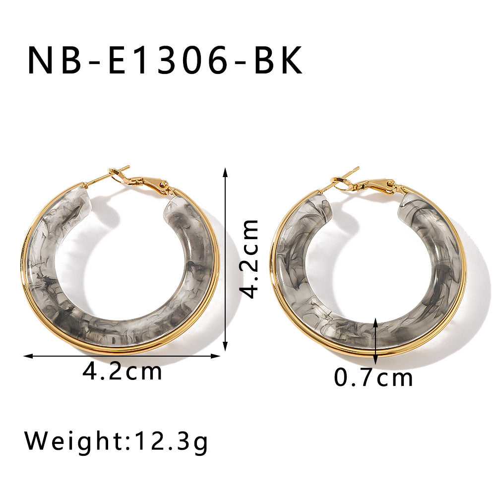 Round Acrylic Geometric Hoops — earrings, view 9