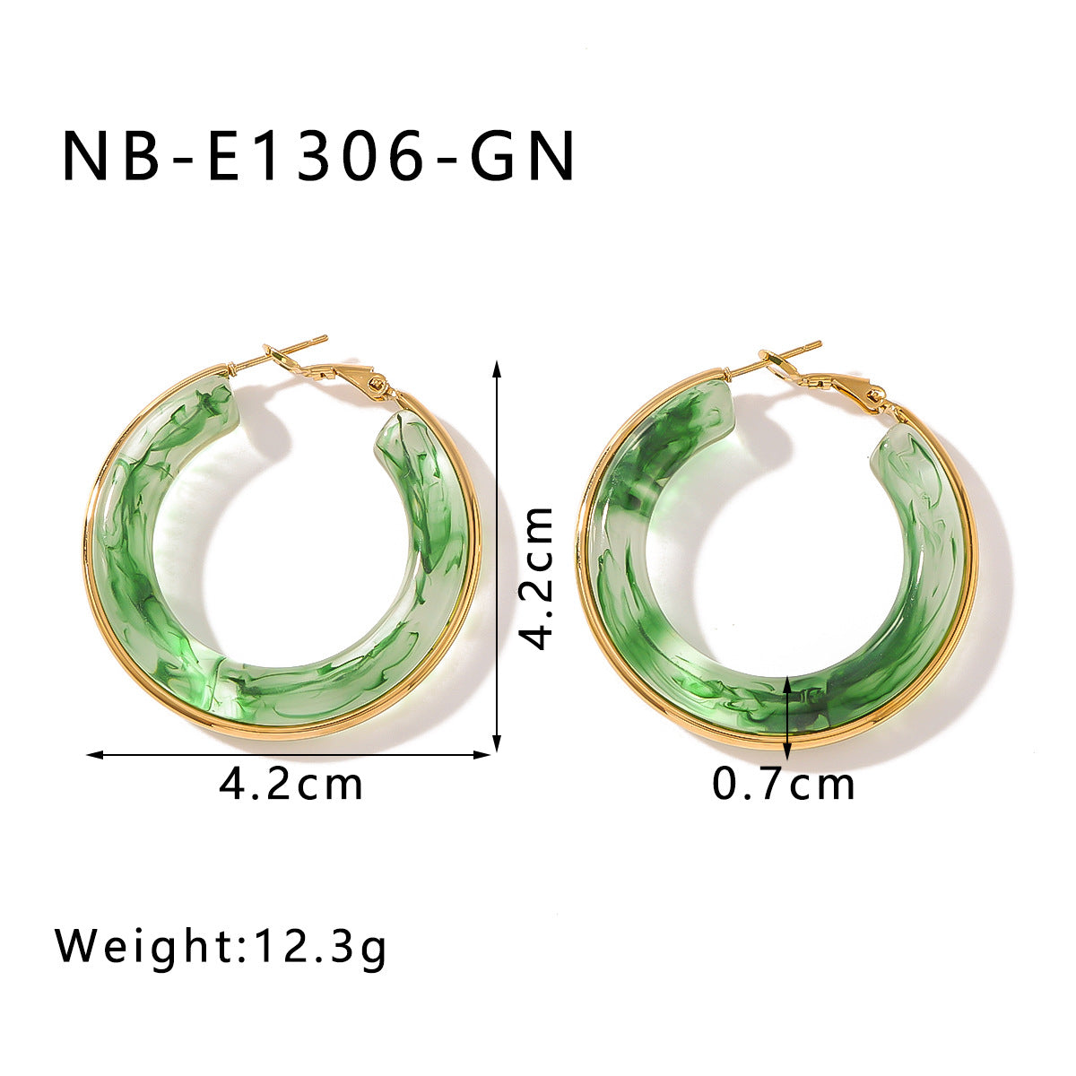 Round Acrylic Geometric Hoops — earrings, view 13