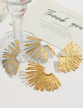 Fan-Shaped Geometric Earrings — earrings