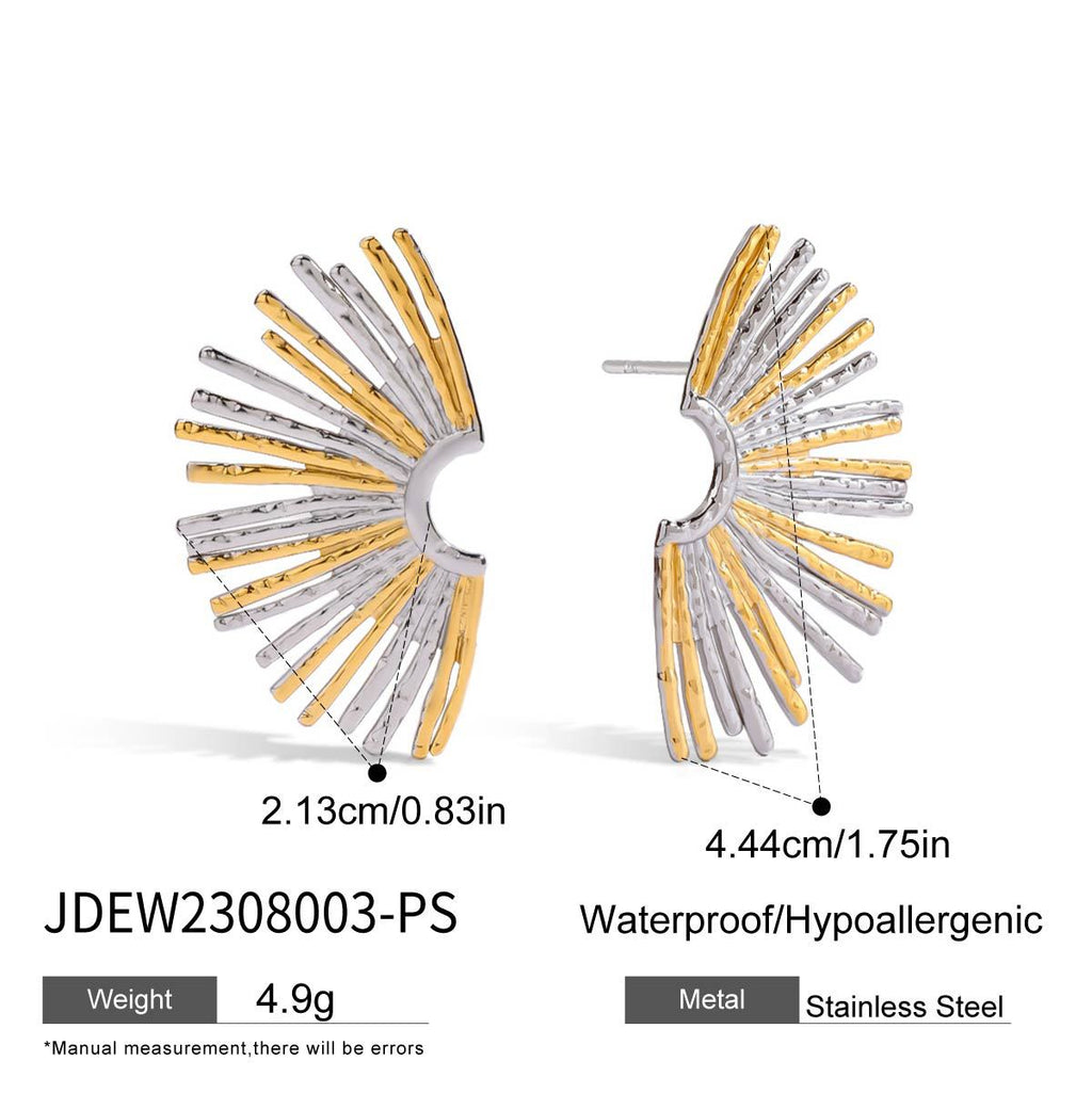 Fan-Shaped Geometric Earrings — earrings, view 6