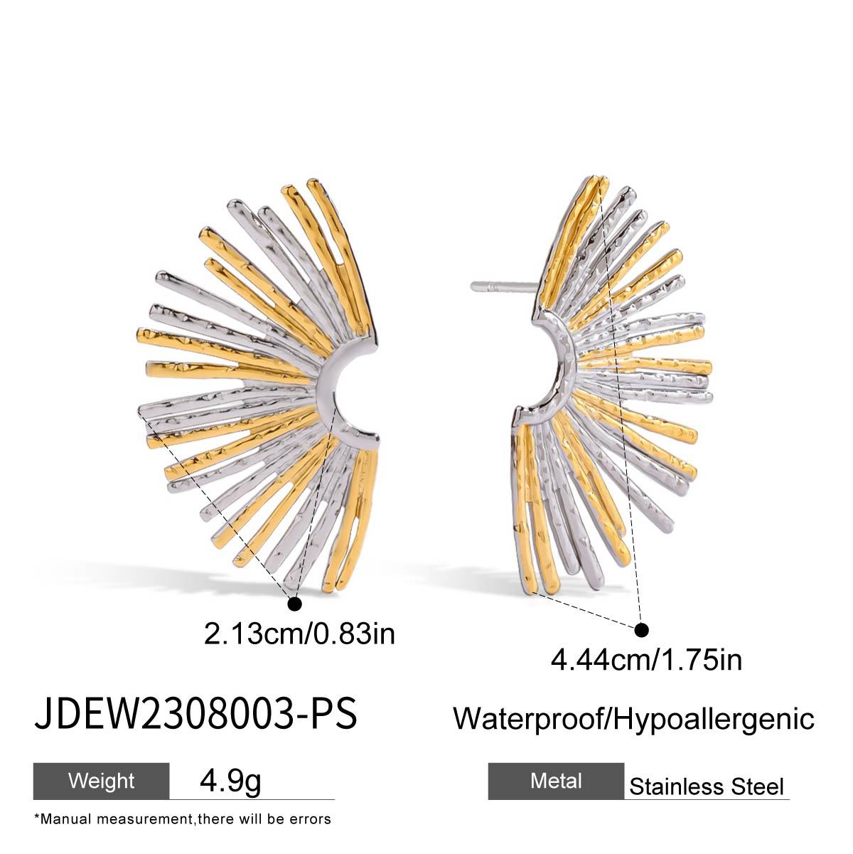 Fan-Shaped Geometric Earrings — earrings, view 6