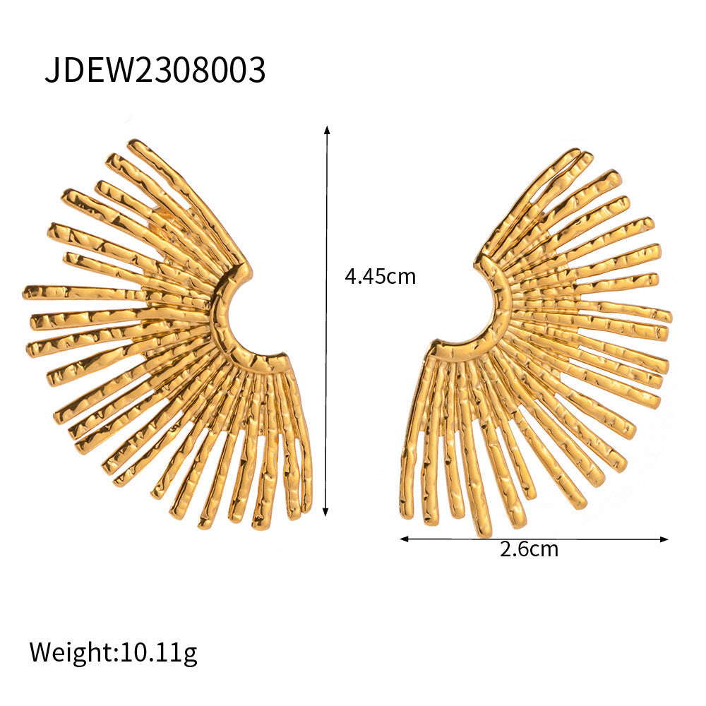 Fan-Shaped Geometric Earrings — earrings, view 7