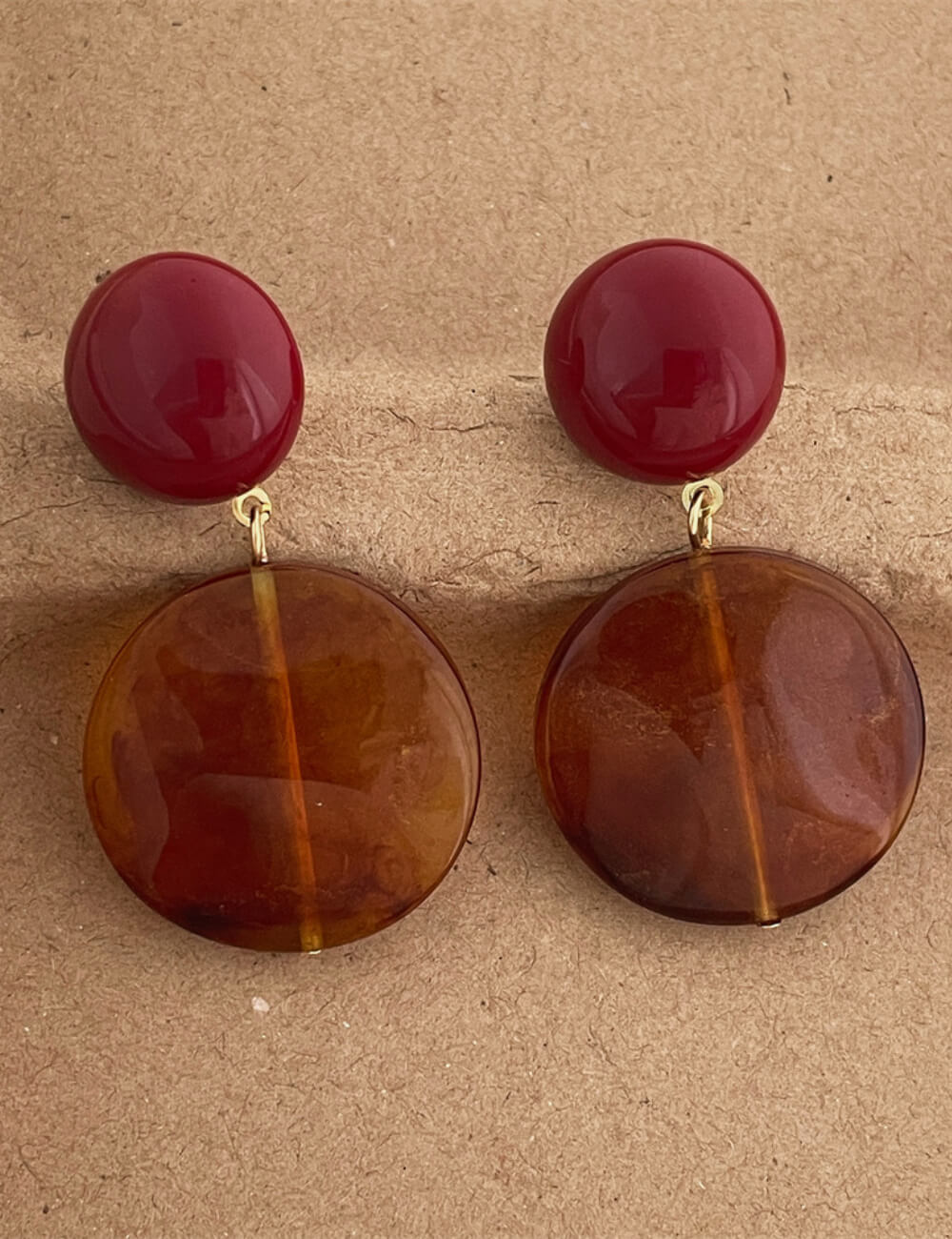 Color-Block Resin Drop Earrings — earrings
