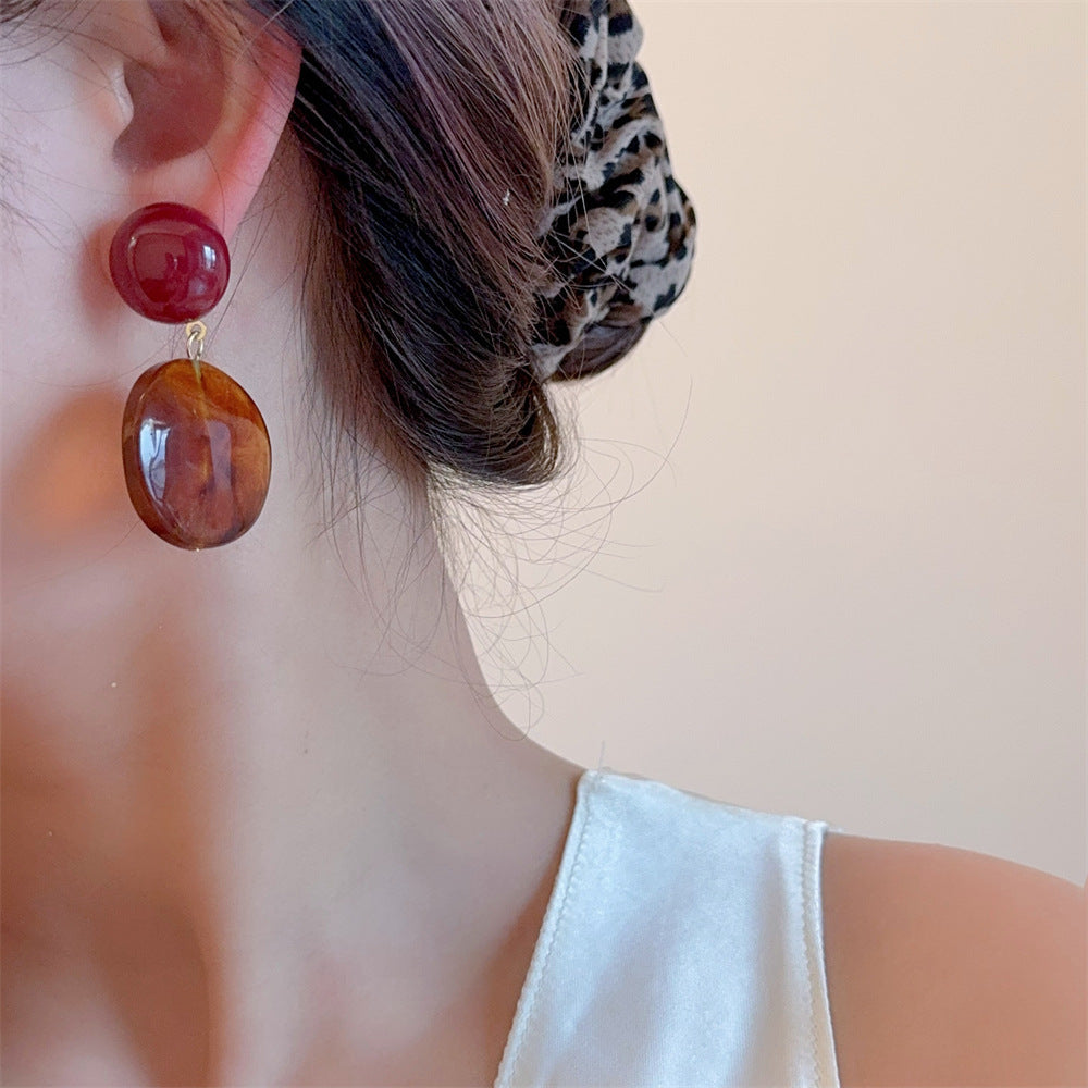 Color-Block Resin Drop Earrings — earrings, view 2