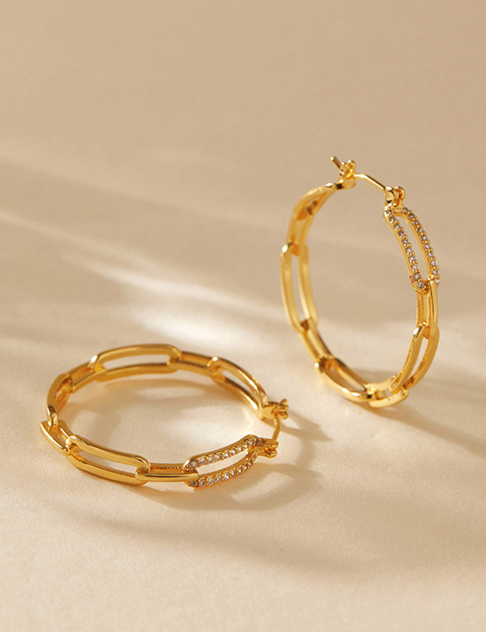Large Plain Gold Hoop Earrings — gold earrings