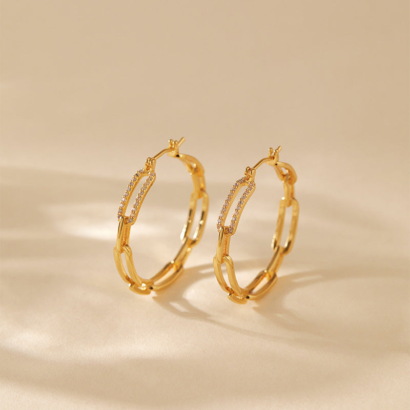 Large Plain Gold Hoop Earrings — gold earrings, view 2