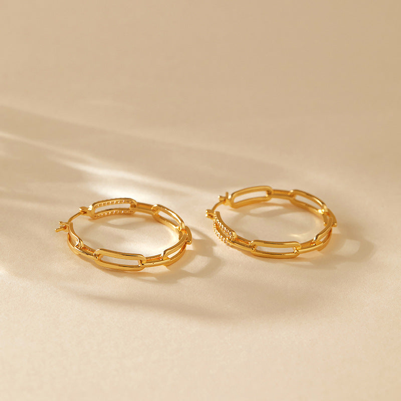 Large Plain Gold Hoop Earrings — gold earrings, view 4