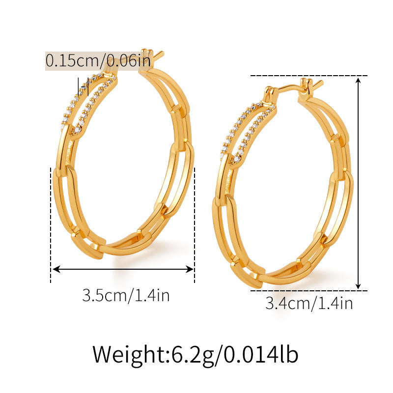 Large Plain Gold Hoop Earrings — gold earrings, view 5