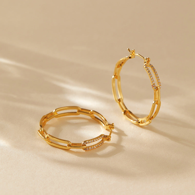 Large Plain Gold Hoop Earrings — gold earrings, view 6