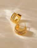 Twisted C-Shaped Stud Earrings — gold earrings