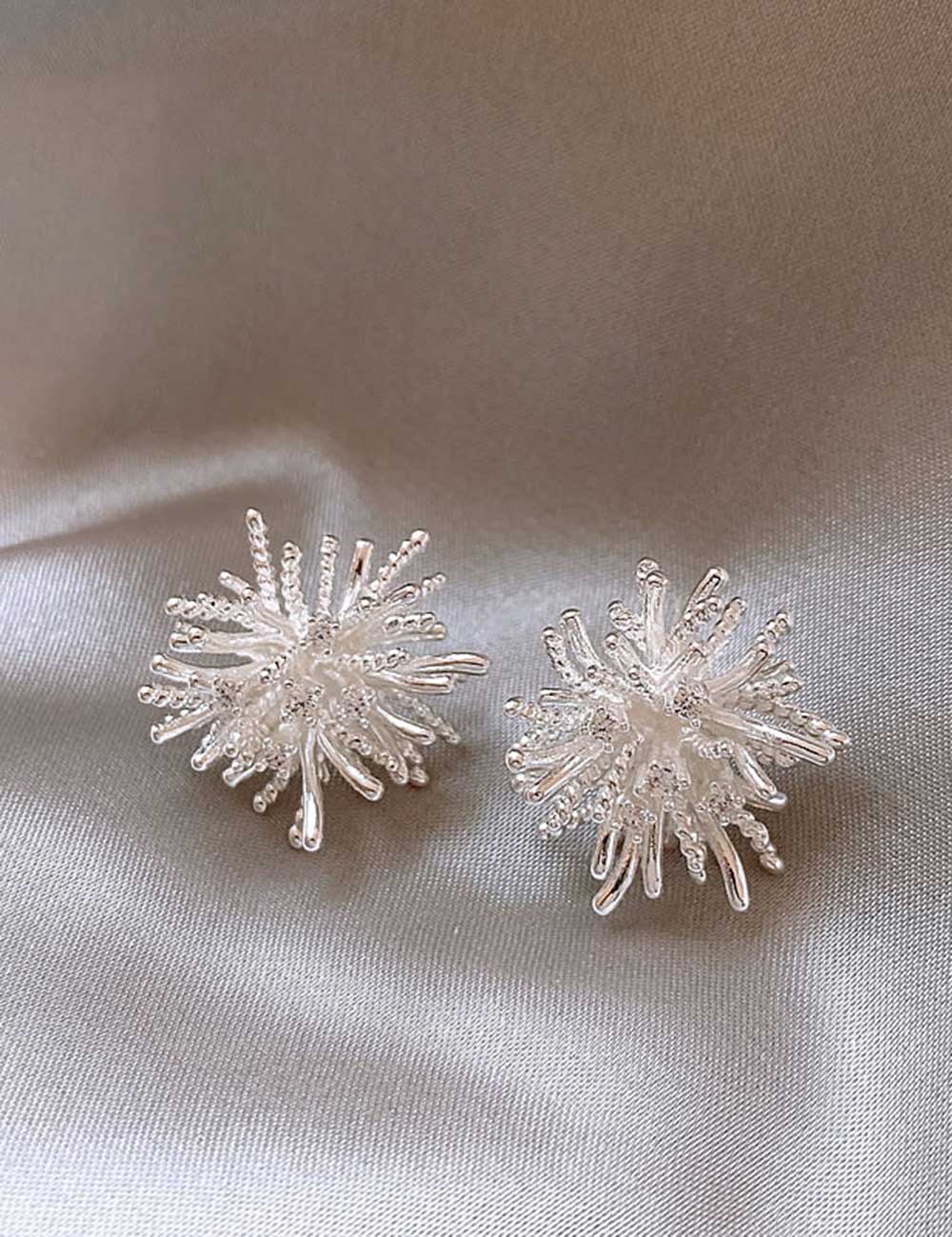 Dandelion Firework Stud Earrings — silver earrings