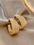 Chunky Textured Gold Hoop Earrings — gold earrings