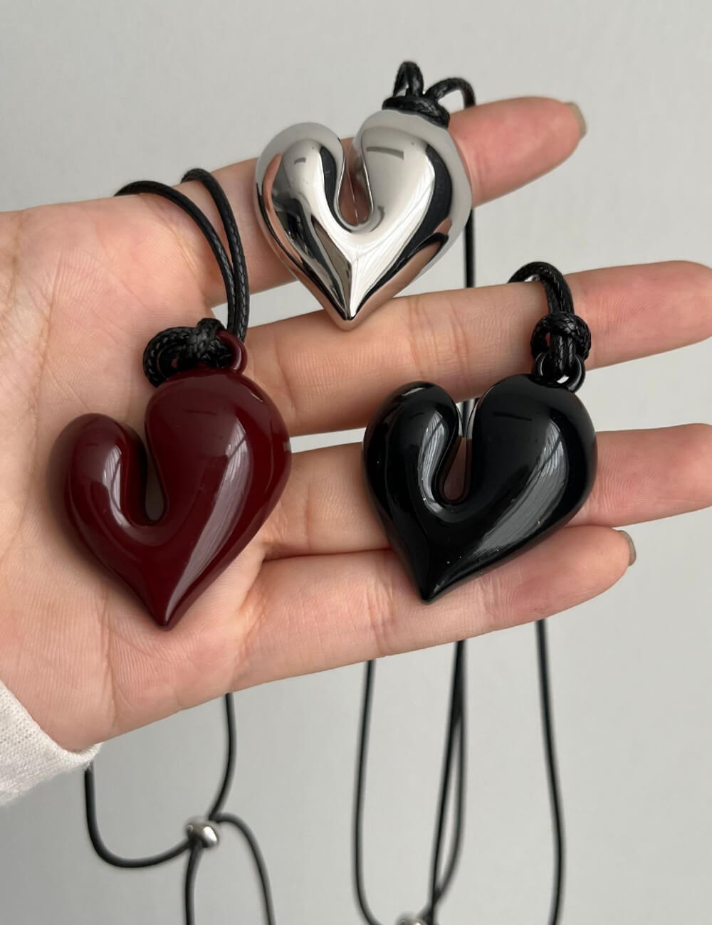 Heart Pendant Adjustable Necklace — necklace, view 2